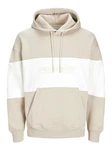 JACK & JONES Sweatshirt 'JJELegacy'BLOCKING SWEAT HOOD Beige