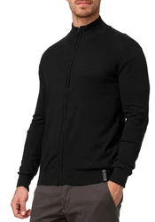 Indicode Strickjacke INChancellor Schwarz/Dunkelgrau/Dunkelblau/Grau