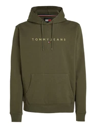 Tommy Jeans Sweatshirt TJM REG LINEAR GOLD HOOD EXT Dunkelgrün