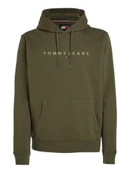 Tommy Jeans Sweatshirt TJM REG LINEAR GOLD HOOD EXT Dunkelgrün