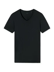 Schiesser T-Shirt Premium Modal Kurzarm Schwarz/Dunkelblau/Dunkelgrau
