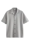 Next Kurzarmhemd Jerseyhemd im Relaxed Fit mit Kubakragen Grau/Hellgrau