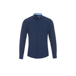 Hatico Langarmhemd regular fit Dunkelblau/Blau/Hellblau