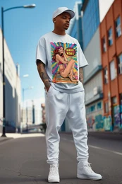 Print-Shirt Casual Oversize T-Shirt 24RS057 Retro Vibes XXL Verschiedene trendige und stilvolle Prints