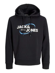 Jack & Jones Kapuzensweatshirt JCORAY BRANDING SWEAT HOOD FST Dunkelblau/Schwarz/Blau