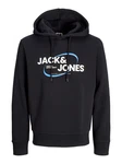 Jack & Jones Kapuzensweatshirt JCORAY BRANDING SWEAT HOOD FST Dunkelblau/Schwarz/Blau