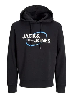 Jack & Jones Kapuzensweatshirt JCORAY BRANDING SWEAT HOOD FST Dunkelblau/Schwarz/Blau