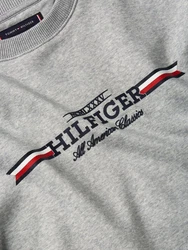 Tommy Hilfiger Sweatshirt Hilfiger Stripe Sweatshirt grau/mehrfarbig