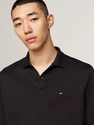 Tommy Hilfiger Langarm-Poloshirt L/S LIQUID COTTON REG POLO Schwarz/Lila/Dunkelbraun/Dunkelblau/Dunkelrot