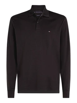 Tommy Hilfiger Langarm-Poloshirt L/S LIQUID COTTON REG POLO Schwarz/Lila/Dunkelbraun/Dunkelblau/Dunkelrot