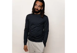 Tom Fyfe Longsleeve Merino Herren Dunkelblau/Dunkelgrau