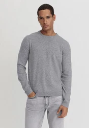 Hessnatur Strickpullover Grau/Hellgrau/Dunkelgrau