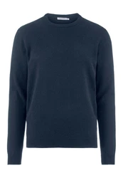 Hessnatur Strickpullover Dunkelblau/Blau