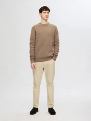 SELECTED HOMME Rundhalspullover SLHDANE Khaki/Braun/Beige