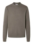 SELECTED HOMME Rundhalspullover SLHDANE Khaki/Braun/Beige SELECTED HOMME Rundhalspullover SLHDANE Khaki/Braun/Beige