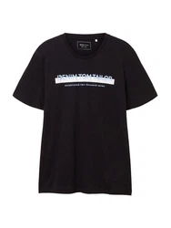 TOM TAILOR Denim T-Shirt Schwarz/Dunkelblau/Lila