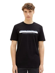 TOM TAILOR Denim T-Shirt Schwarz/Dunkelblau/Lila