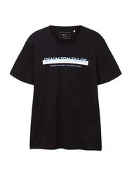 TOM TAILOR Denim T-Shirt Schwarz/Dunkelblau/Lila