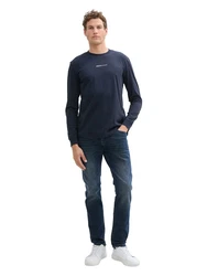 TOM TAILOR Denim Straight-Jeans AEDAN im 5-Pocket-Stil Dunkelblau/Hellblau/Blau