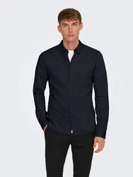 ONLY & SONS Langarmhemd ONSROBIN B/U LS Stretch Shirt NOOS Dunkelblau