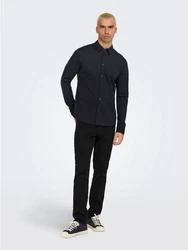 ONLY & SONS Langarmhemd ONSROBIN B/U LS Stretch Shirt NOOS Dunkelblau