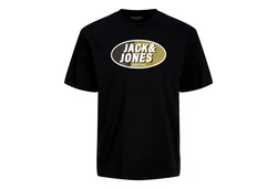 Jack & Jones T-Shirt JCORAY Crew Neck FST Schwarz/Hellblau