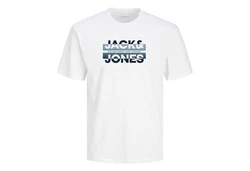 Jack & Jones T-Shirt JCORAY Crew Neck FST Hellblau/Blau/Silber/Weiß/Creme