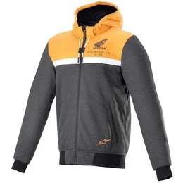 Motorradjacke Honda Chrome Street Hoodie schwarz / melange / orange