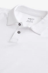 Next Poloshirt Strukturiertes Polo-Shirt Weiß/Schwarz/Hellblau