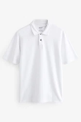 Next Poloshirt Strukturiertes Polo-Shirt Weiß/Schwarz/Hellblau