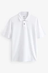 Next Poloshirt Strukturiertes Polo-Shirt Weiß/Schwarz/Hellblau