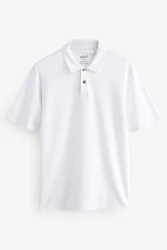Next Poloshirt Strukturiertes Polo-Shirt Weiß/Schwarz/Hellblau