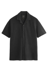Next Kurzarmhemd Jersey-Hemd Schwarz/Grau/Dunkelgrau
