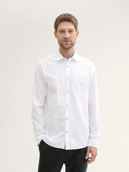TOM TAILOR Langarmhemd Weiß/Dunkelblau/Grau