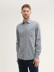 TOM TAILOR Langarmhemd navy/weiß