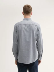 TOM TAILOR Langarmhemd navy/weiß