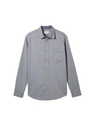 TOM TAILOR Langarmhemd navy/weiß