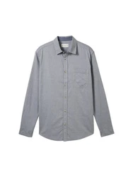 TOM TAILOR Langarmhemd navy/weiß