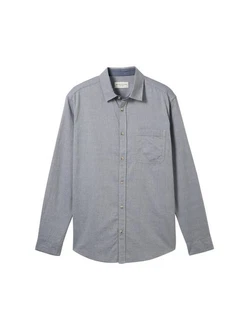 TOM TAILOR Langarmhemd navy/weiß
