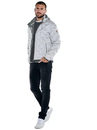 Kurzjacke Steppjacke mit abnehmbarer Kapuze
