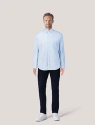 BOSS Langarmhemd Herren Hemd RICKERT_M Regular Fit Hellblau/Blau