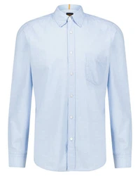 BOSS Langarmhemd Herren Hemd RICKERT_M Regular Fit Hellblau/Blau
