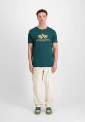 Alpha Industries Herren Basic T-Shirt Dunkelgrün/Grün/Türkis