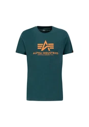 Alpha Industries Herren Basic T-Shirt Dunkelgrün/Grün/Türkis