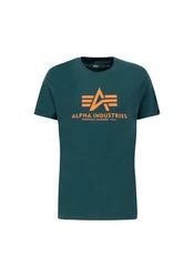 Alpha Industries Herren Basic T-Shirt Dunkelgrün/Grün/Türkis