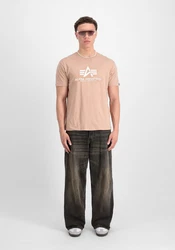 Alpha Industries Herren Basic T-Shirt Braun/Beige/Khaki/Rosa/Orange/Gold