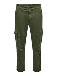ONLY & SONS Cargohose ONSDEAN LIFE TAP CARGO Dunkelgrün/Khaki/Grün