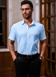 JMIERR Businesshemd Regular Kentkragen Uni Hellblau/Blau