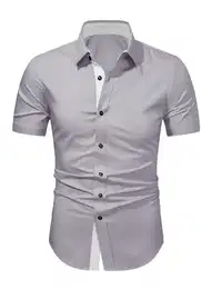 Businesshemd Herren Hemd Kurzarm Freizeithemd Business Formales Sommerhemd (Kurzarm, Kurzarm) Regular Kurzarm Kentkragen Uni