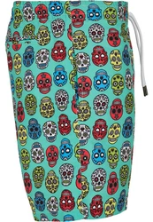 URBAN CLASSICS Badeshorts PatternSwim Shorts Mischfarben/Grün/Blau